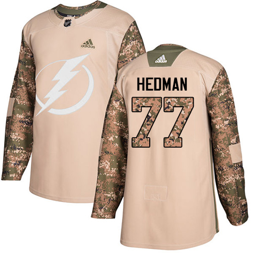 Adidas Lightning #77 Victor Hedman Camo Authentic Veterans Day Stitched NHL Jersey - Click Image to Close